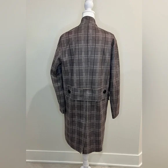 Blank NYC via Anthropologie Plaid Longline  Duster Coat - Picture 2 of 11